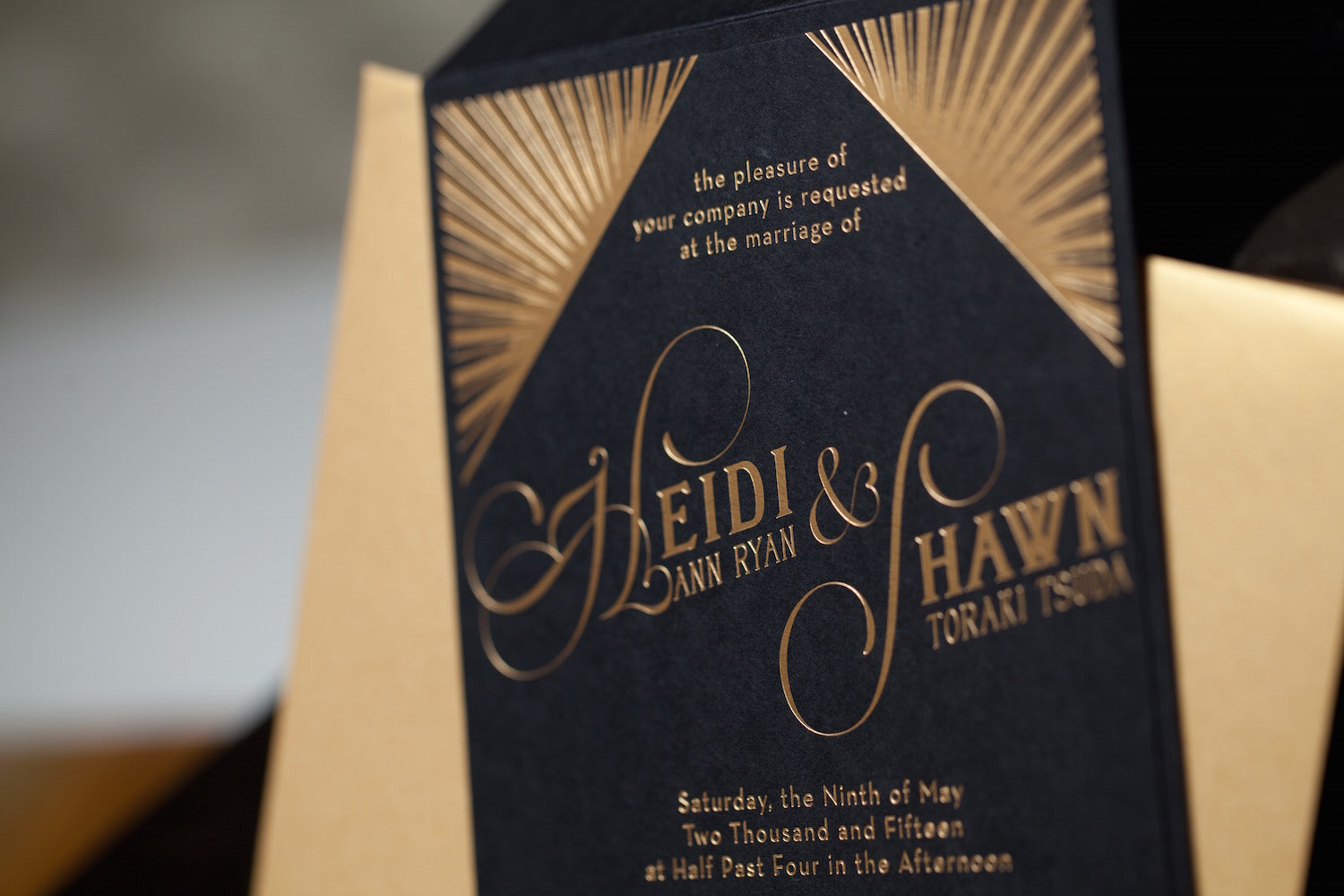 art deco wedding invitations