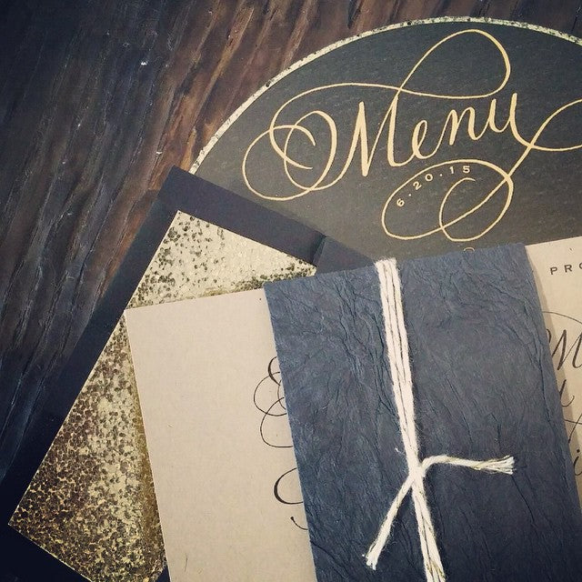 Gold Glitter Wedding Stationery