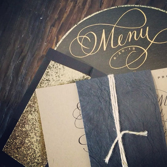 Gold Glitter Wedding Stationery