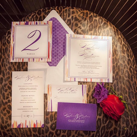 Water Color Wedding Invitations: Fizz Las Vegas