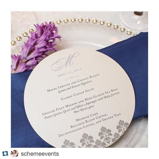 Round Menus for a Wedding at Bellagio Las Vegas