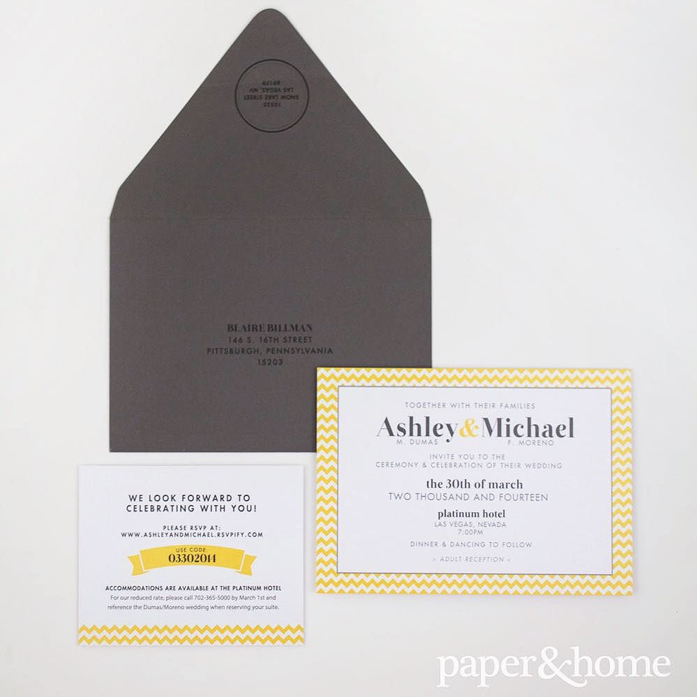 Chevron Wedding Invitations: Ashley & Michael