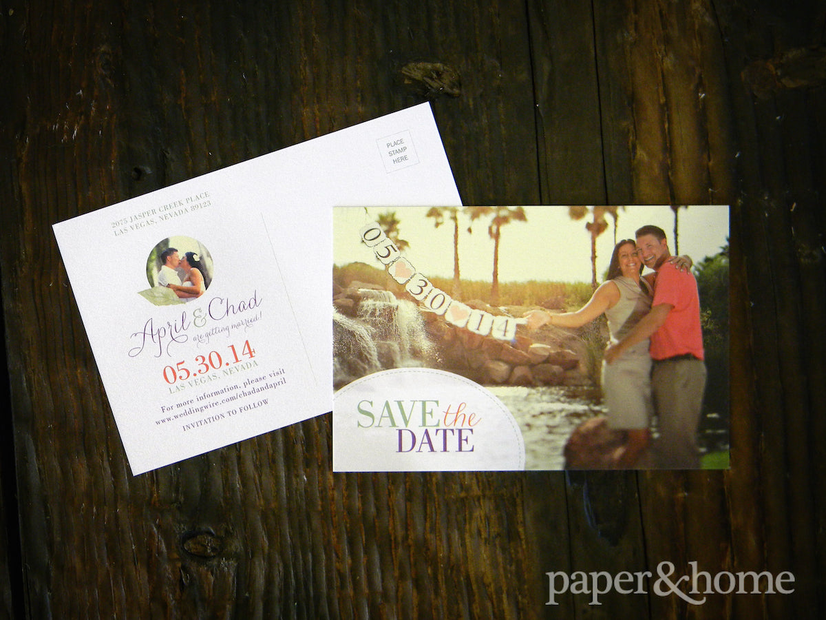 photo save the dates postcard