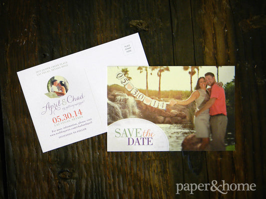 photo save the dates postcard