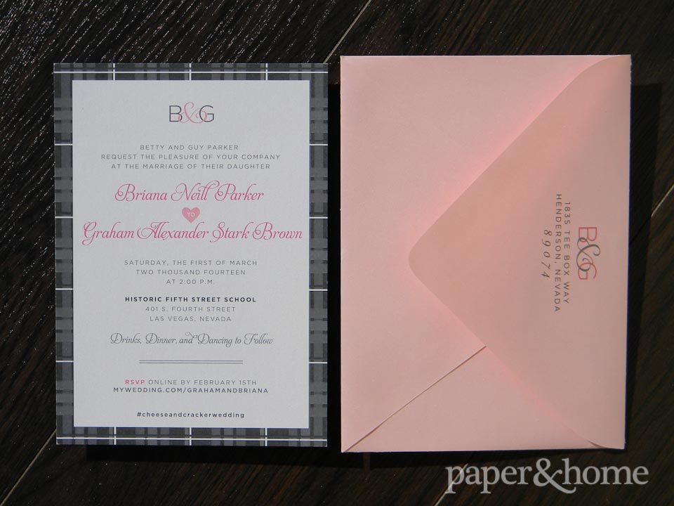 Celtic Wedding Invitations with Pink Envelope