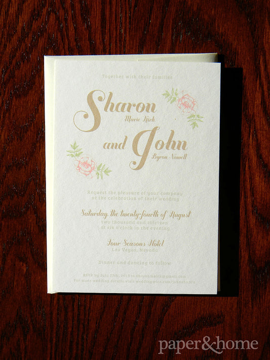 Inspired Vintage Wedding Invitation Four Seasons Las Vegas