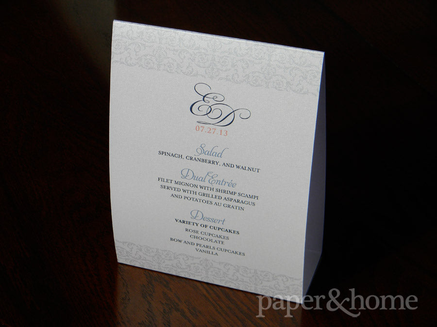 Elegant Tented Menu Card