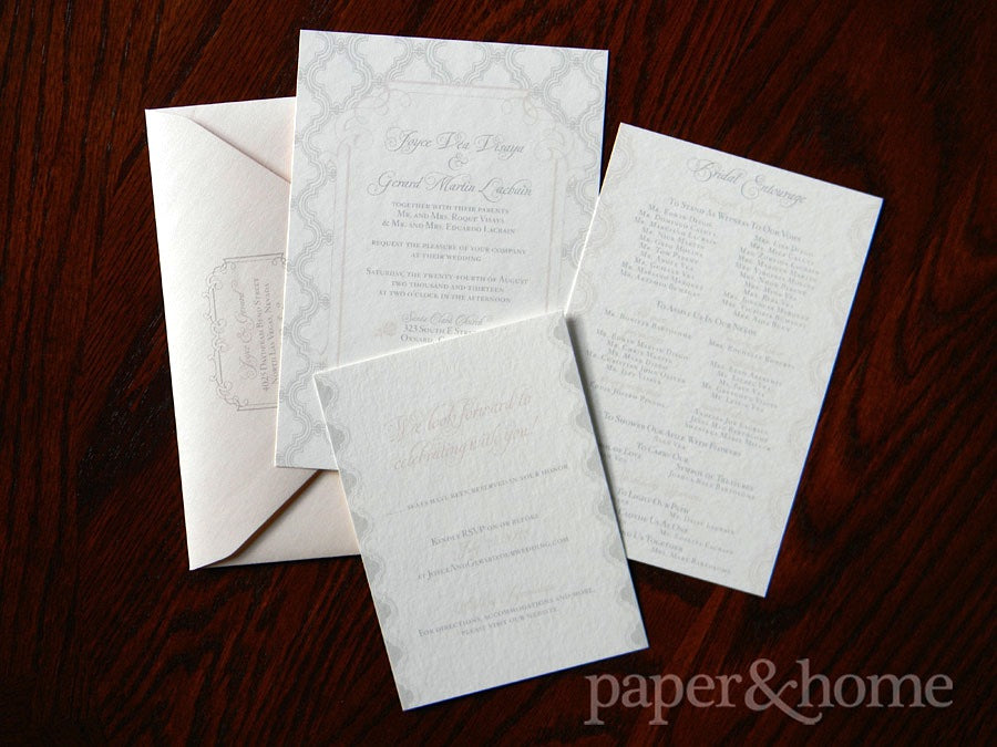 Vintage Inspired Wedding Invitation Set