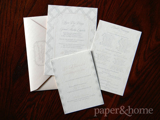 Vintage Inspired Wedding Invitation Set