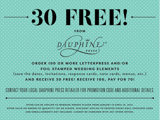 30 Free Wedding Invitation Cards from Dauphine Press