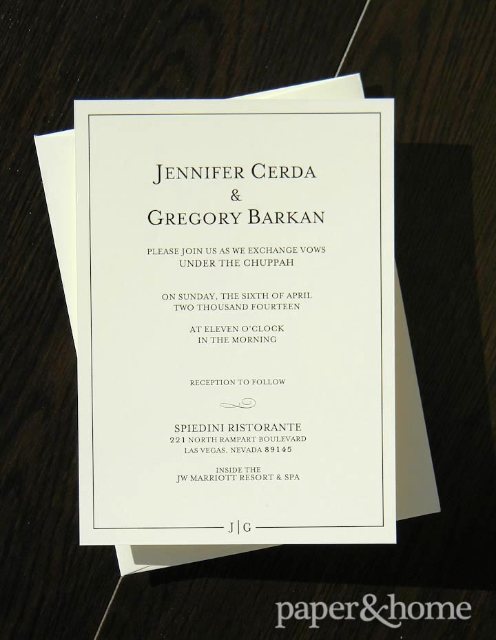 classic wedding invitations and envelopes