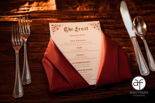 Renaissance Theme Event Custom Menu Card