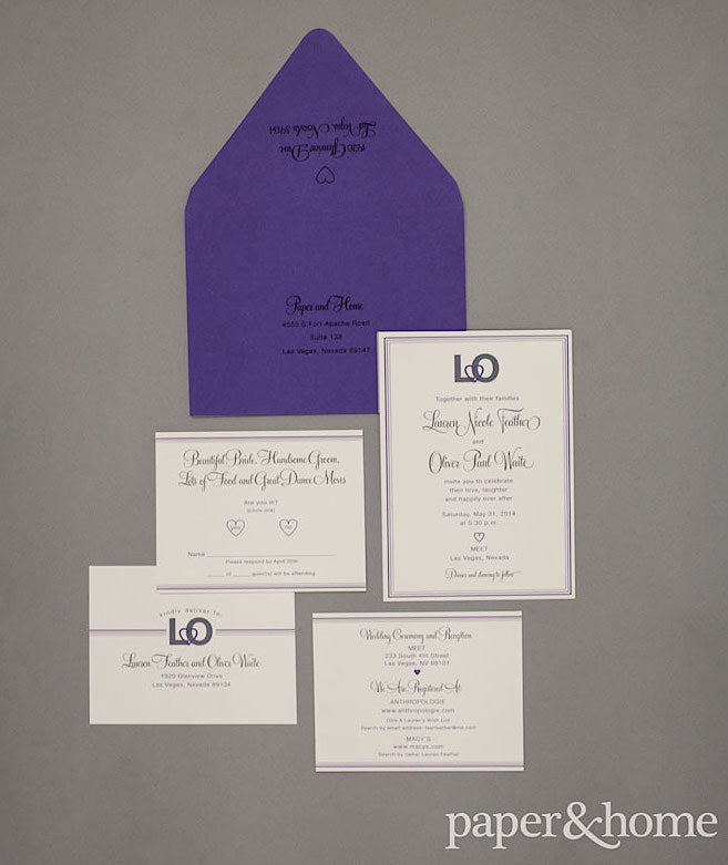 modern monogram wedding invitations
