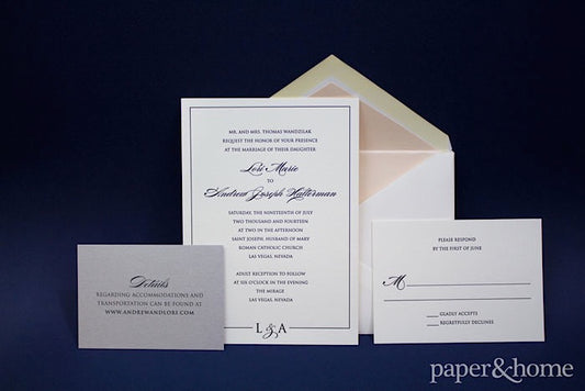 classic black and white wedding invitations