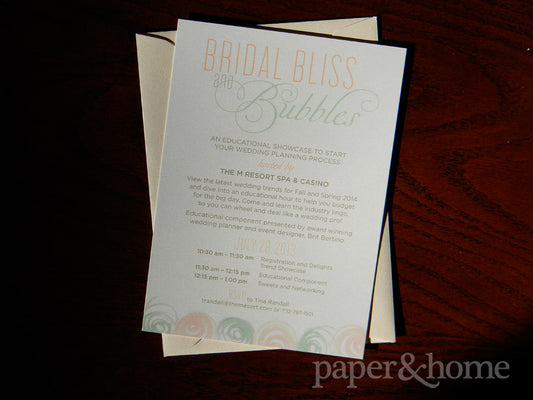 corporate invitation m resort bridal bliss and bubbles