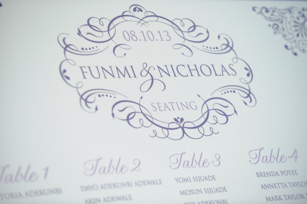 Ornate Wedding Logo for a Seating Board