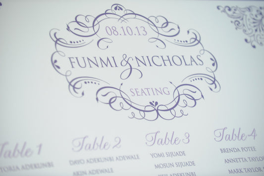 Ornate Wedding Logo for a Seating Board