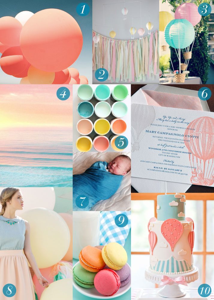 Hot Air Balloon Letterpress Baby Stationery