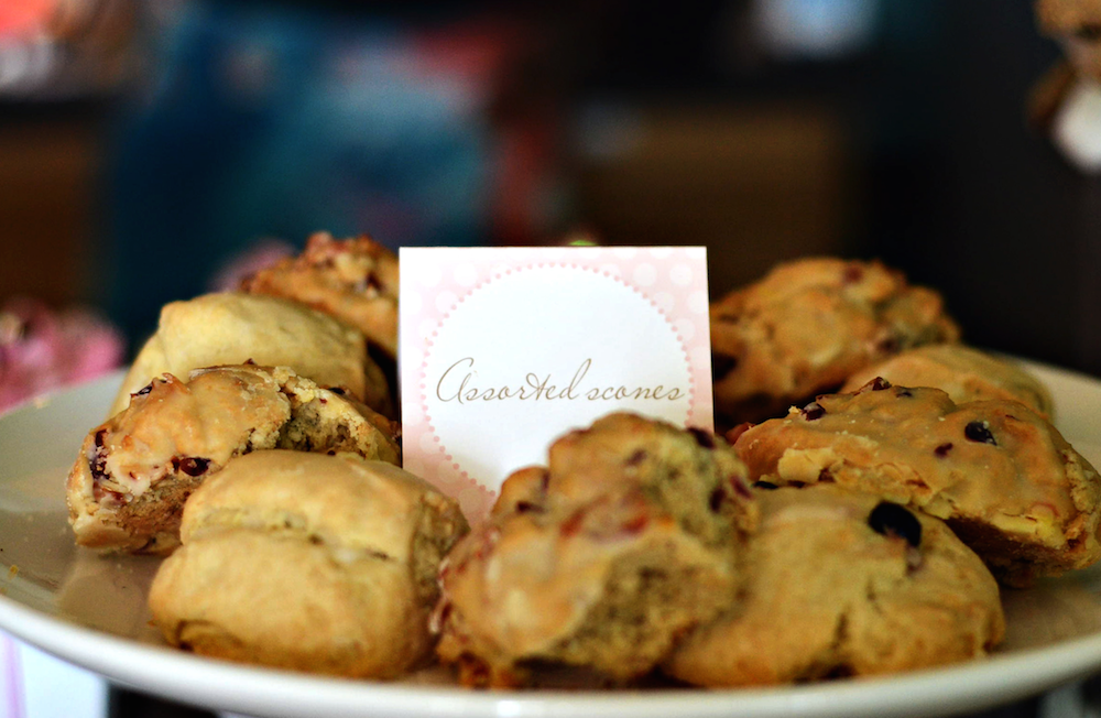 cute baby shower buffet cards scones