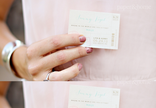 Boarding Pass Travel Destination Escort Card Photo by J. Anne Photography