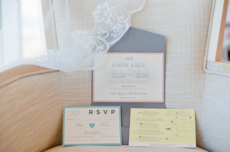 modern pastel wedding invitations