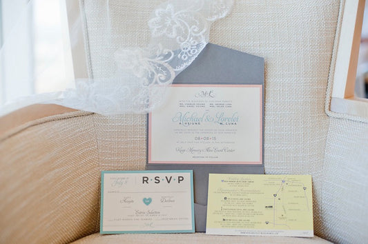 modern pastel wedding invitations