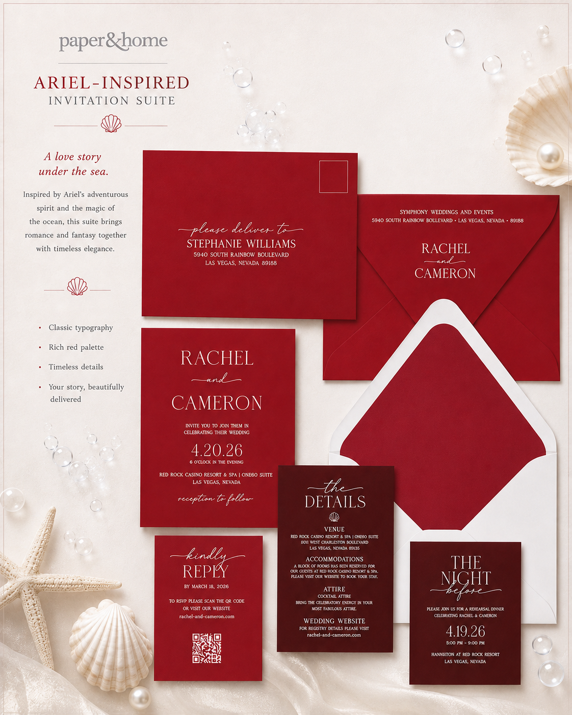 Ariel Inspired Invitation Suite
