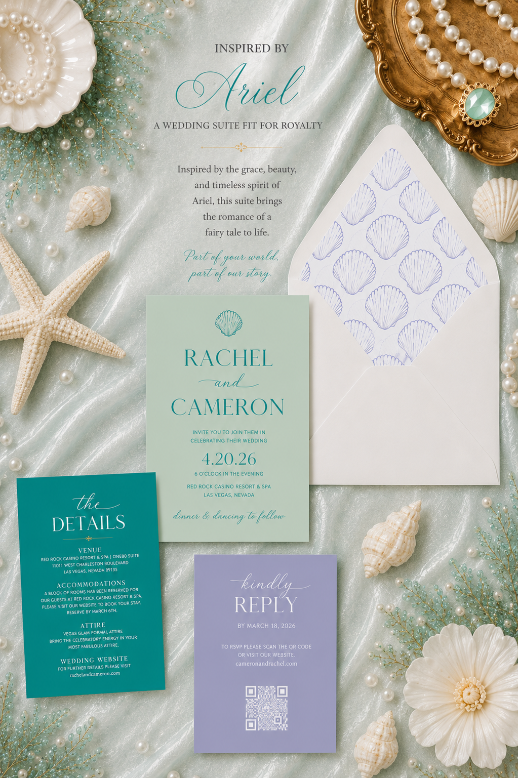 Ariel Inspired Invitation Suite