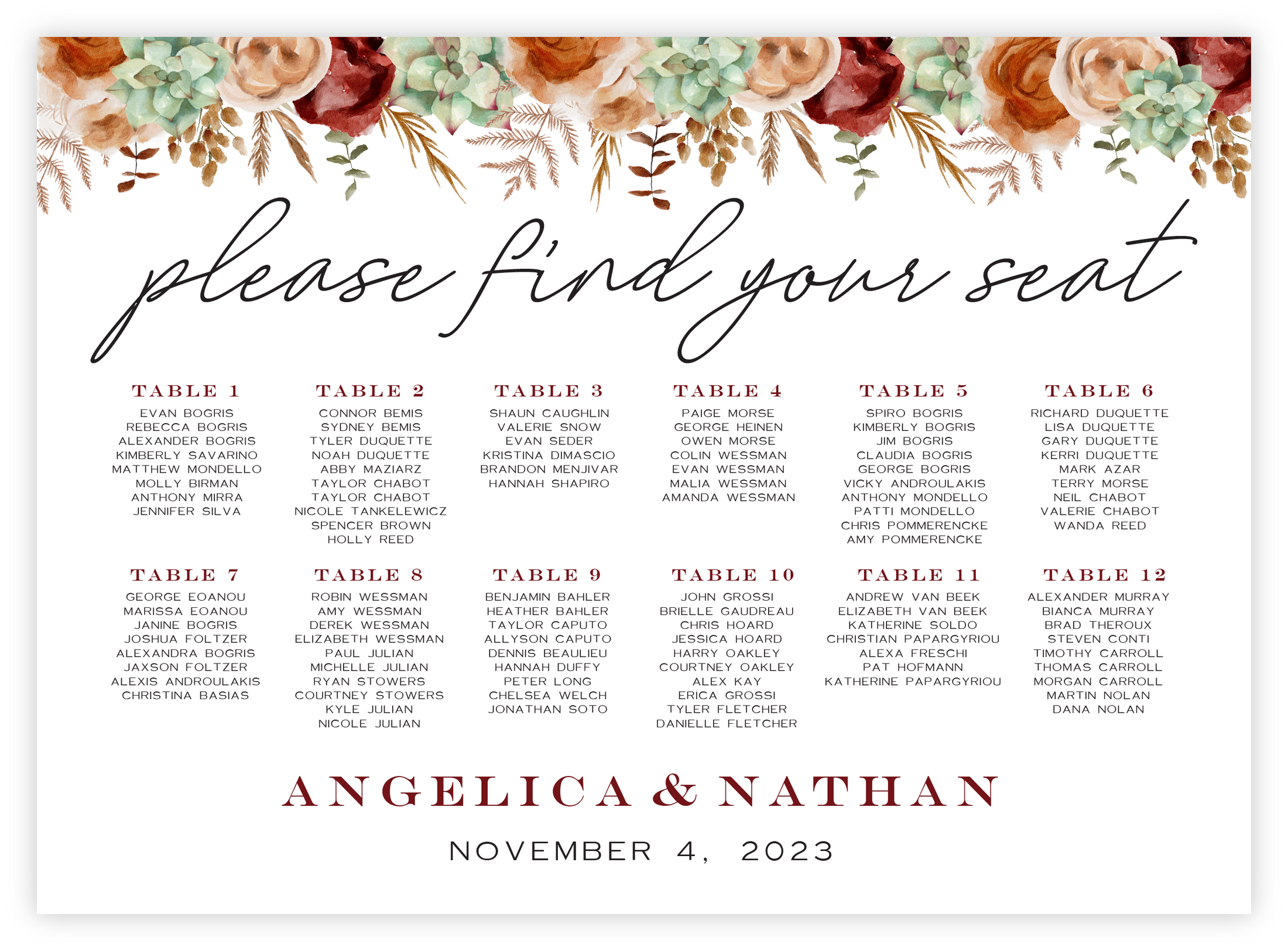 Seating Chart - Desert 01