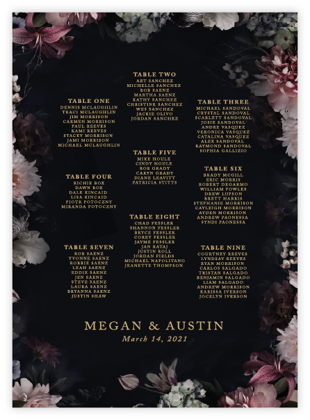 Seating Chart - Floral 13