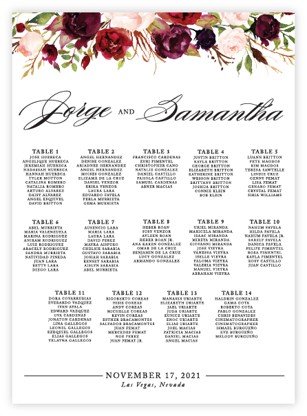Seating Chart - Floral 01