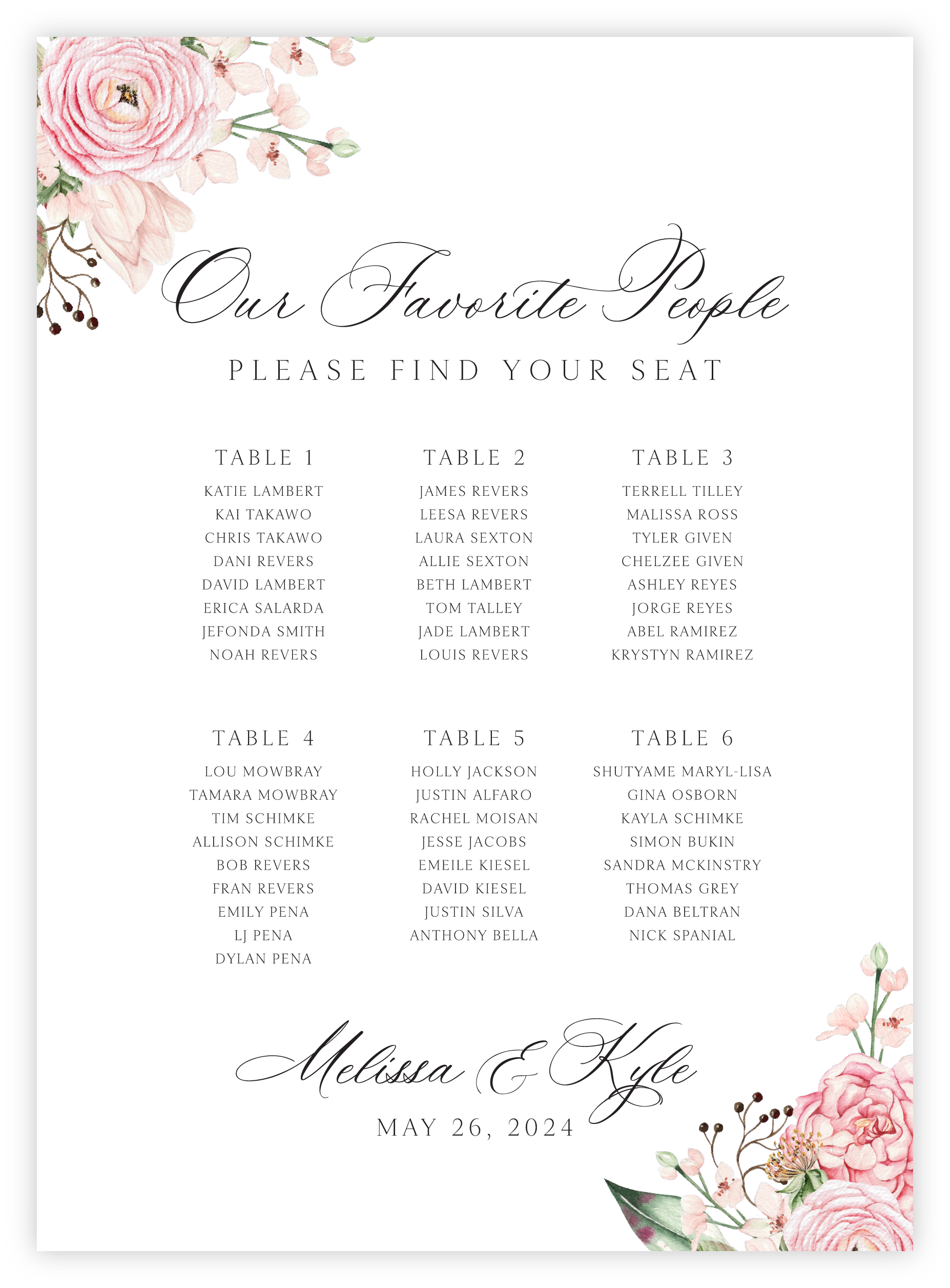 Seating Chart - Floral 04