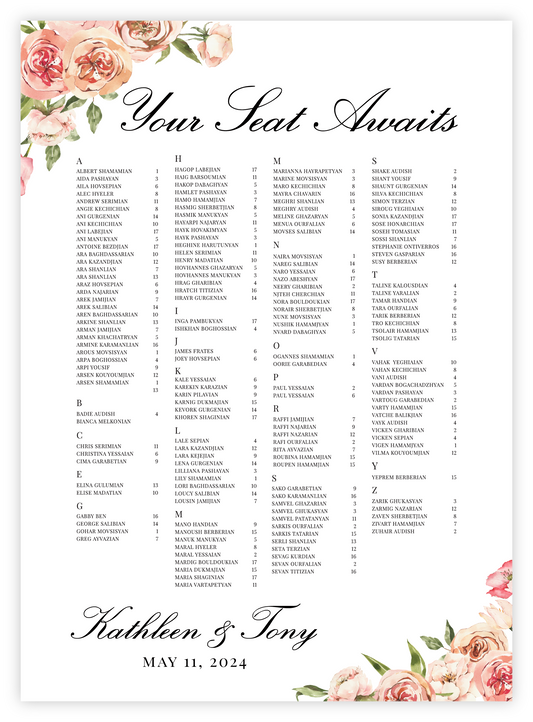 Seating Chart - Floral 05
