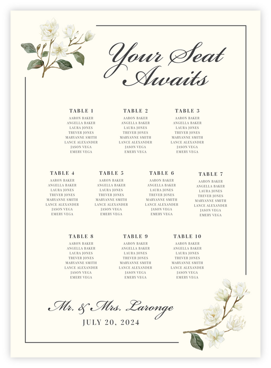 Seating Chart - Floral 07