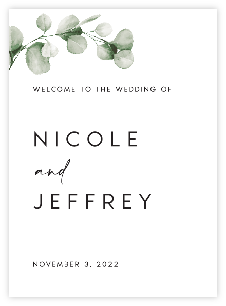 Welcome Sign - Greenery 07