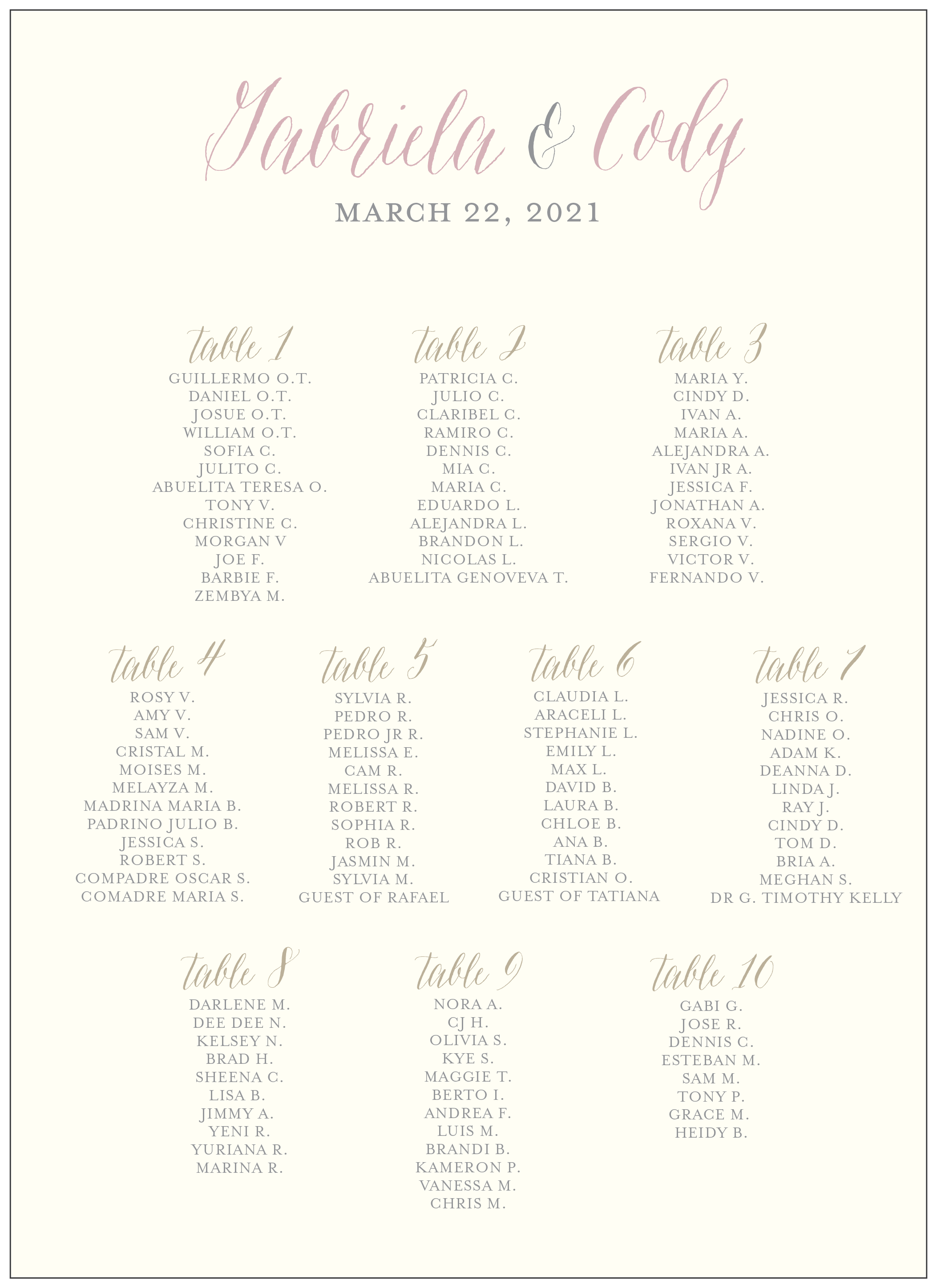 Seating Chart - Script 02