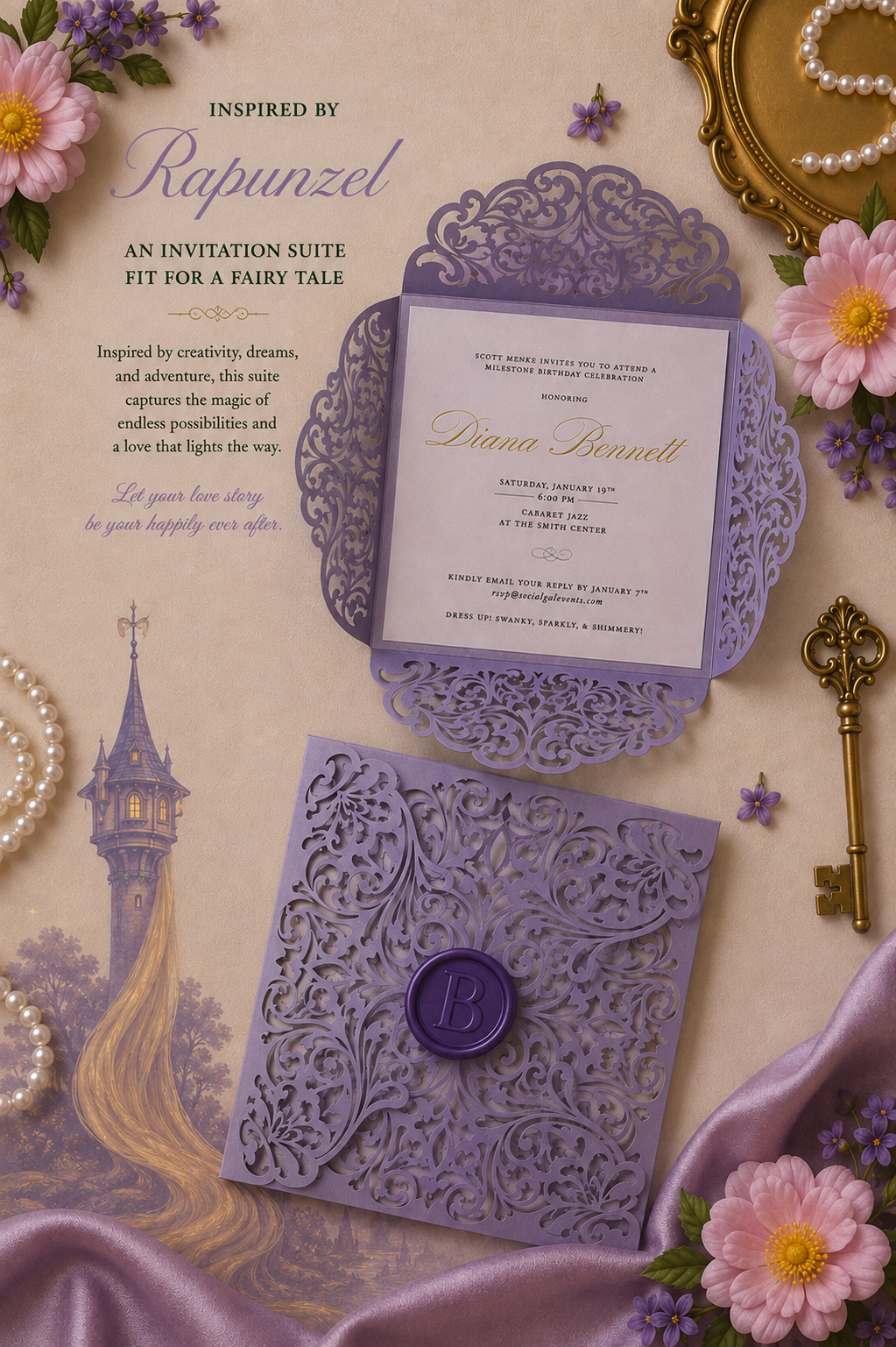 Rapunzel Inspired Invitation Suite