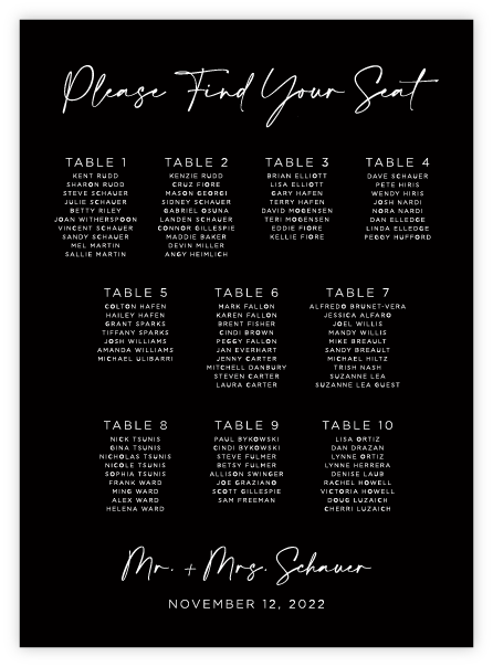 Seating Chart - Script 13