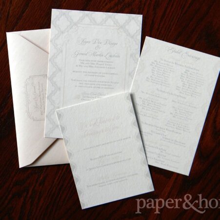 Vintage Inspired Wedding Invitation Set