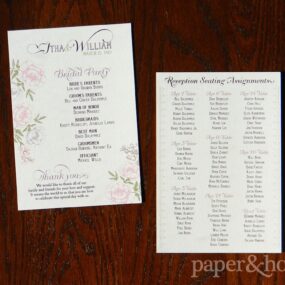 Vintage Inspired Floral Wedding Ceremony Program