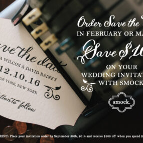 Save $100 on your wedding invitations with Smock at Paper and Home in Las Vegas