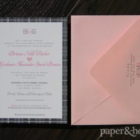 Celtic Wedding Invitations with Pink Envelope