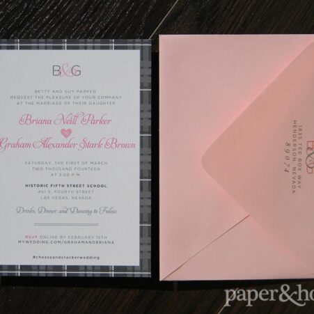 Celtic Wedding Invitations with Pink Envelope