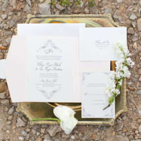 desert wedding inspiration pocket invitation set