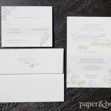 garden wedding invitations set