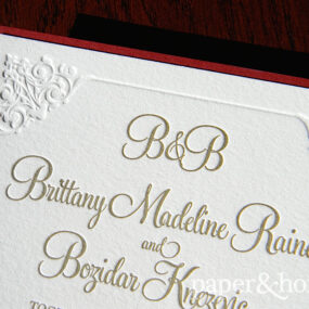 blind letterpress wedding invitations