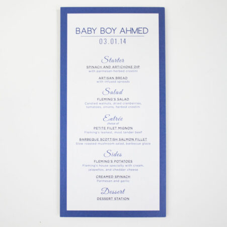 menu design baby shower