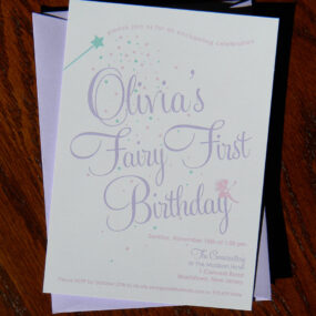 fairy first birthday invitations