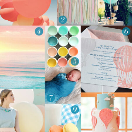 Hot Air Balloon Letterpress Baby Stationery