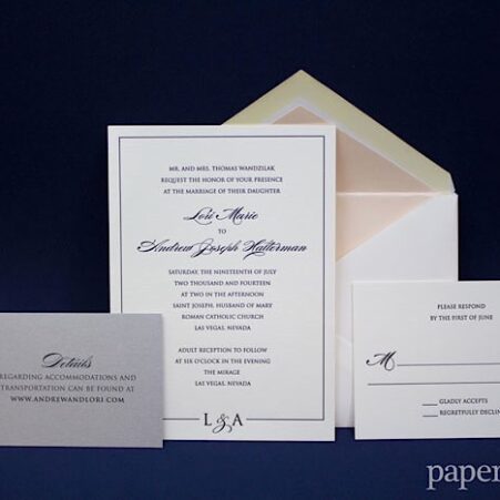 classic black and white wedding invitations